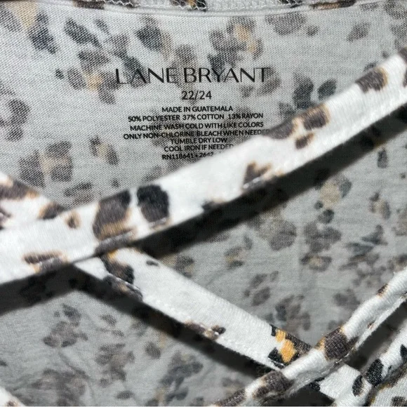 Lane Bryant White Leopard Cross Front Tank - Picture 5 of 5